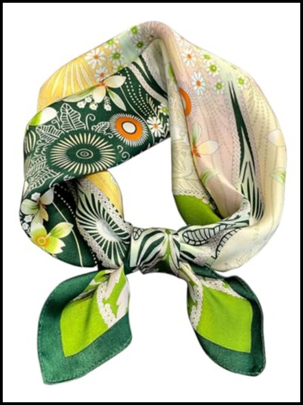 27.5" Satin Silk Feeling Square Scarf Hair Wrap Bag Accessory